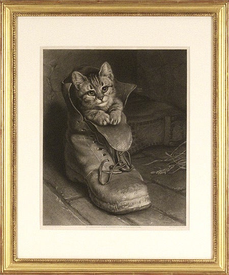 Frank Paton Animal Art - Kitten in the Shoe, 1880