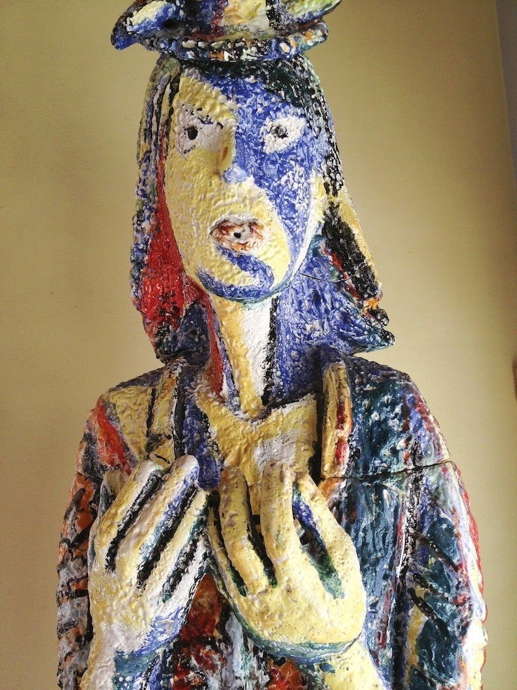 Bluebird Lady - Sculpture by Viola Frey