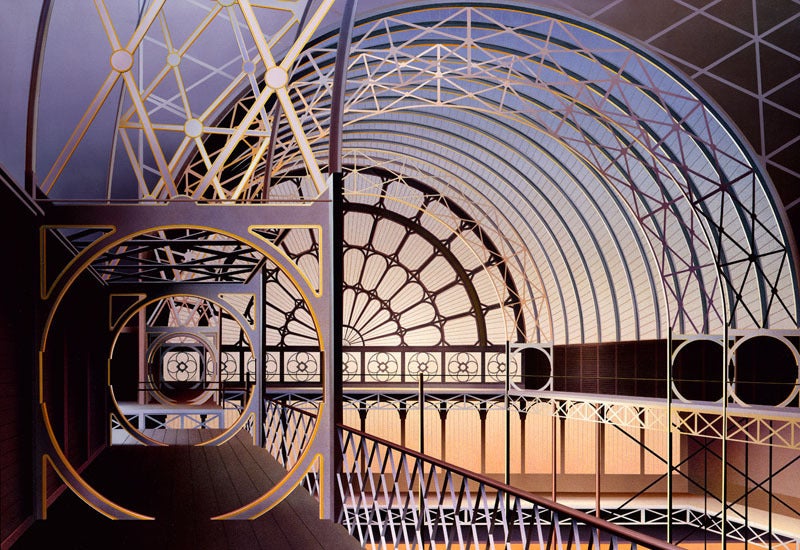 Ben Johnson Figurative Painting - Crystal Palace, Reconstruction II, 1986