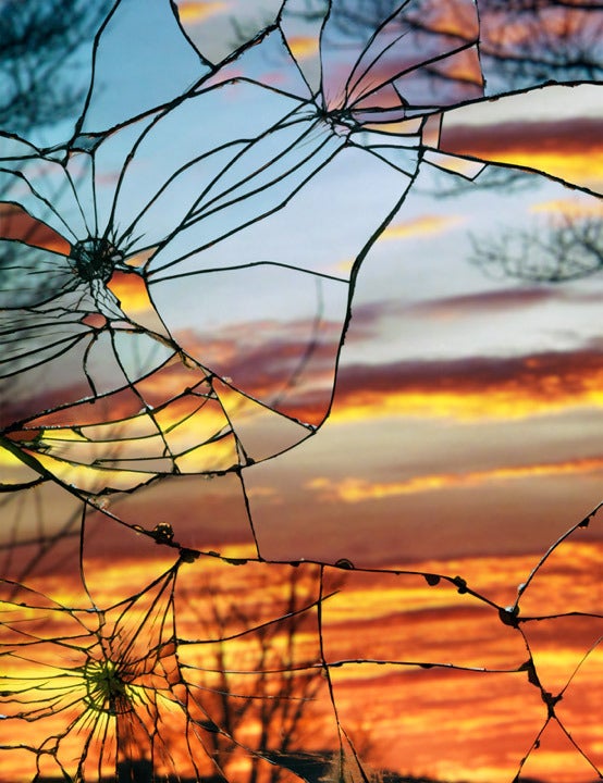 Bing Wright Color Photograph - Broken Mirror, Evening Sky (Amidol)