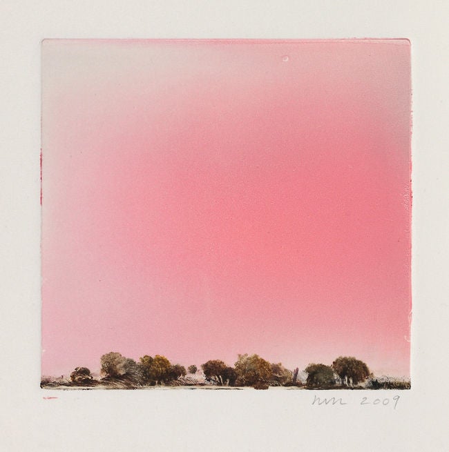 Wendy Mark Landscape Print - Red Sky for John Ashbery