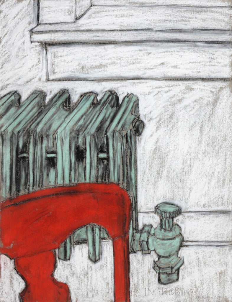 George Segal Still-Life - Red Chair in Front of Radiator