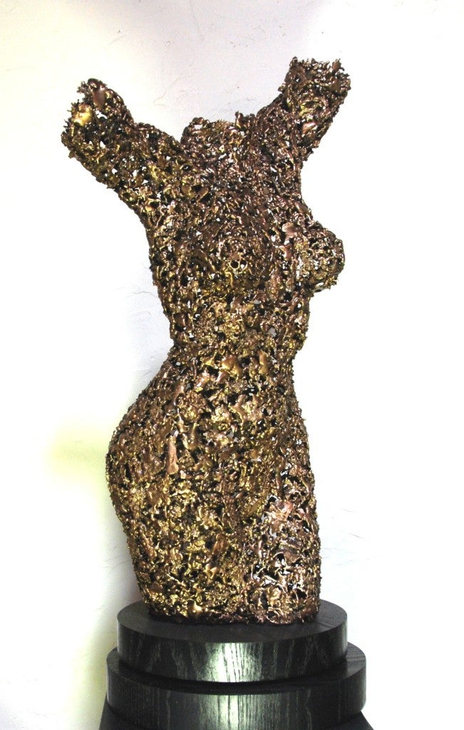 Female Bronze Torso - Sculpture by Niso Maman