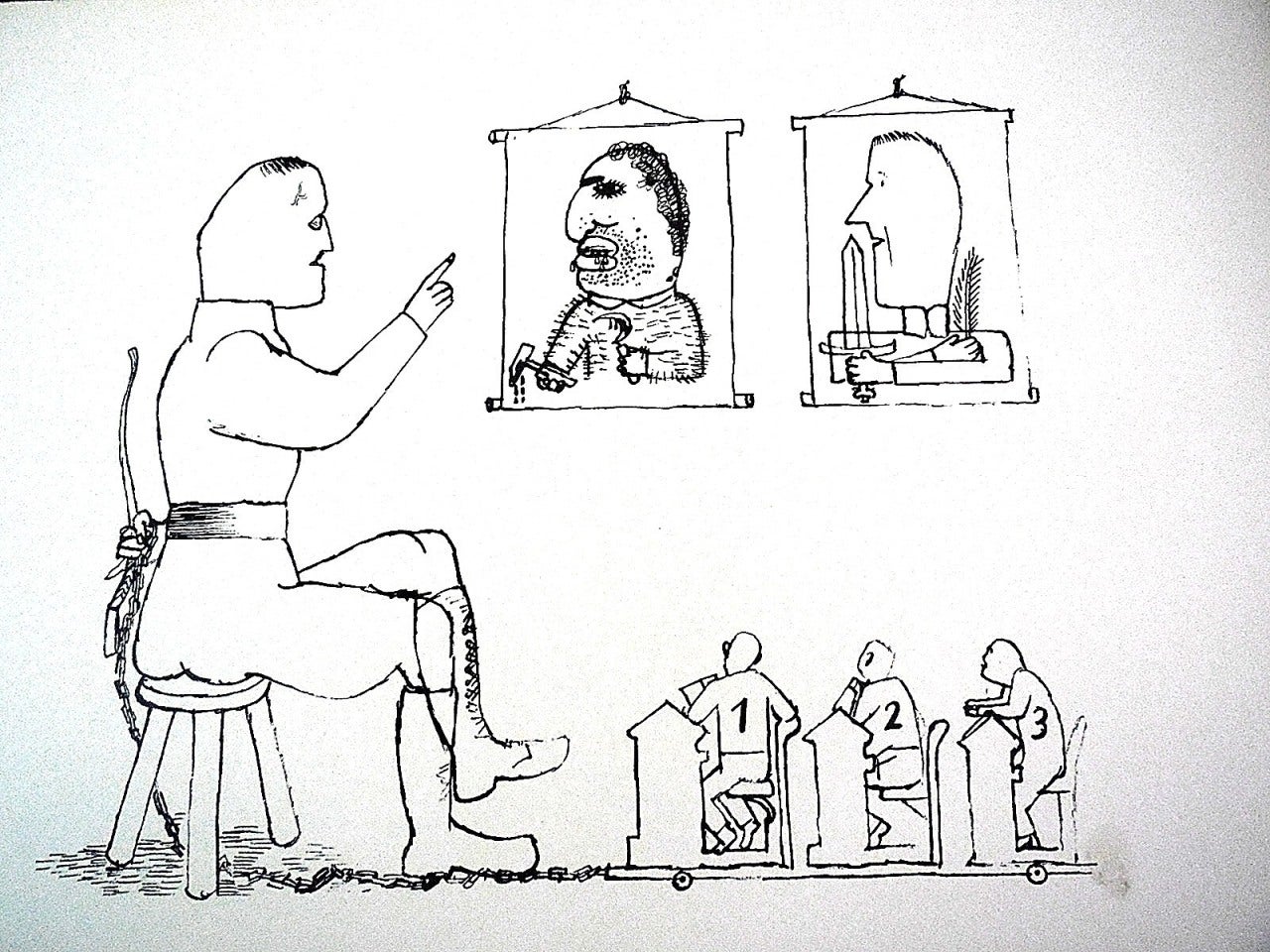George Grosz - 1936 Lithograph School small edition, Print ... George Grosz - 1936 Lithograph School small edition, Print ...