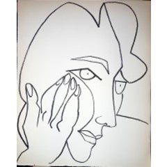 Portrait head of a Woman Lithograph 6