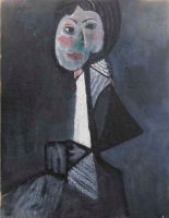 Cubist Woman in Grey