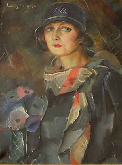 Portrait de Femme - Painting by Luigi Corbellini