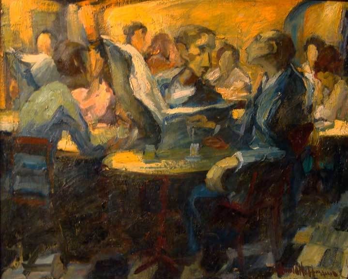 Cafe - Painting by Arnold Hoffmann