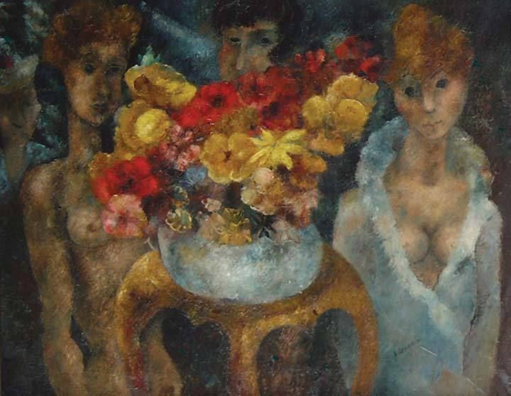 Le Bouquet d'Amor - Painting by Edouard Goerg