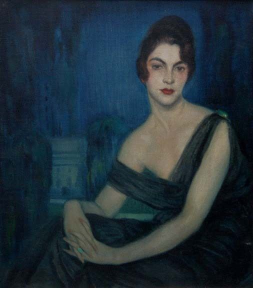 Portrait d'Elegant - Painting by Federico Beltran Masses