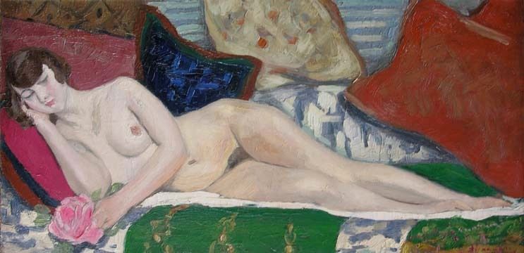 Jacqueline Marval Nude Painting - Nu Allonge