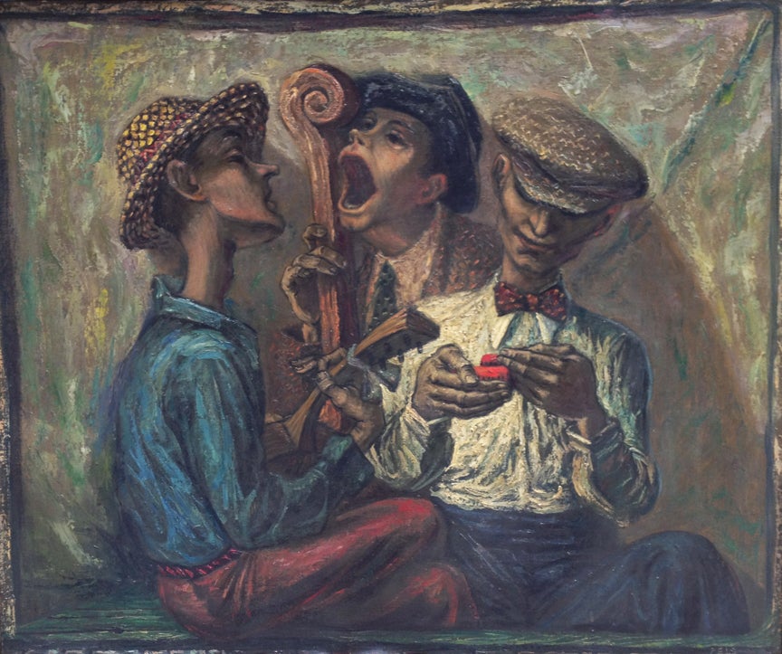 Street Trio - Painting by Albert Pels