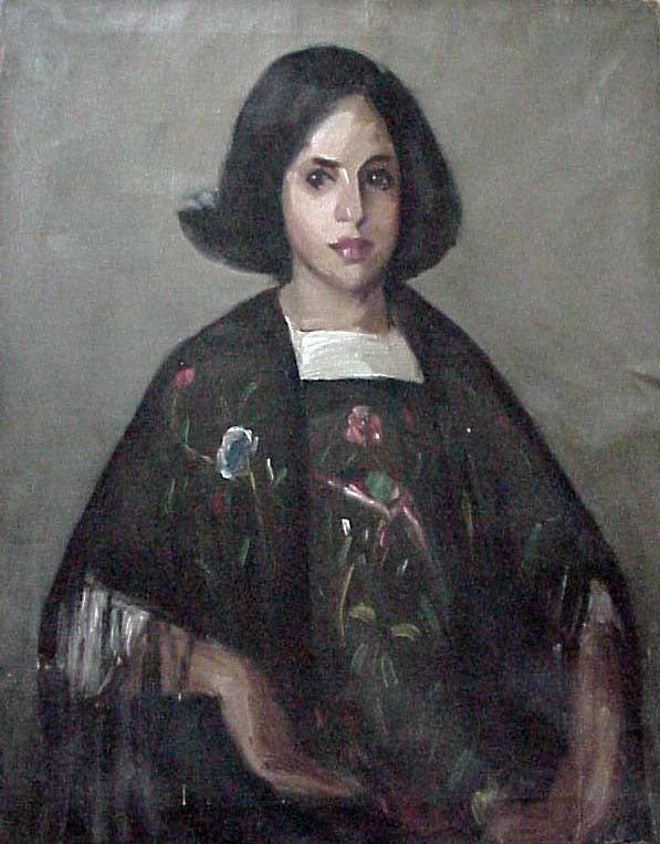 Elizabeth Grandin Figurative Painting - PORTRAIT OF A YOUNG WOMAN