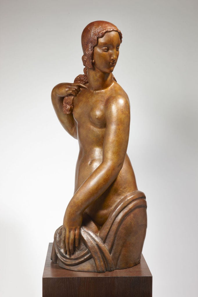 Right nymph from the Homage to Jean Goujon - Sculpture by Alfred Auguste Janniot