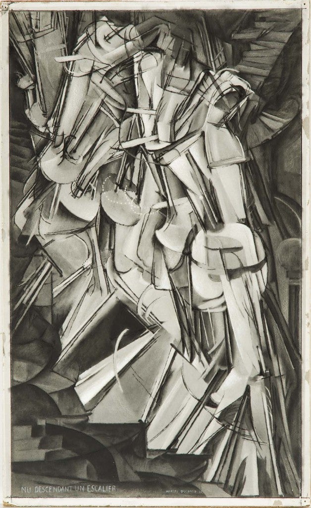Nu Descendant un Escalier (Nude Descending a Staircase) - Painting by Marcel Duchamp