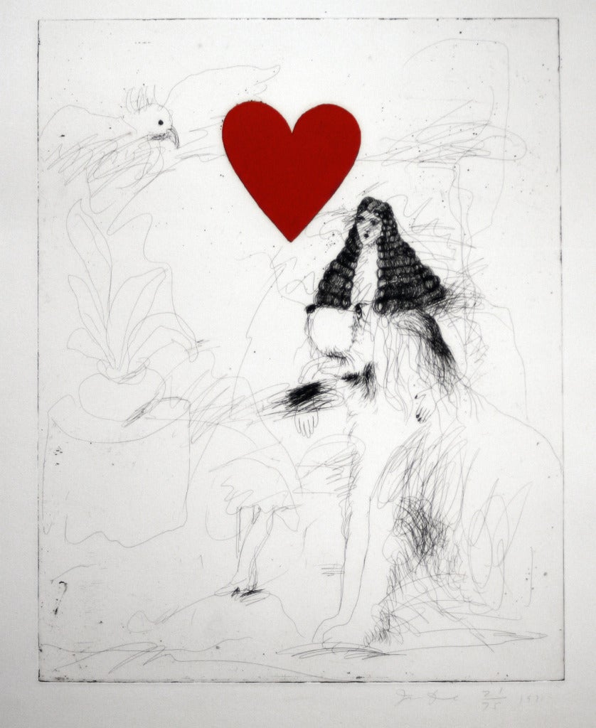 A Girl and Her Dog I - Print by Jim Dine