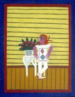 Untitled, (Girl with Red Hair and Pink Flowers)