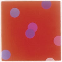 Red-Orange with Pink, Purple and Gray Dots