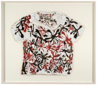 Untitled (White Shirt with Black/Red Flowers) LM c6