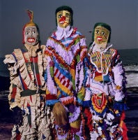 Three in Fancy Dress with Wire Masks, Anchors Masquerade Group, Elmina, Ghana 2010