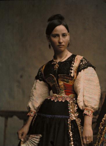 Portrait of Young Spanish Woman - Photograph by National Geographic: Autochromes