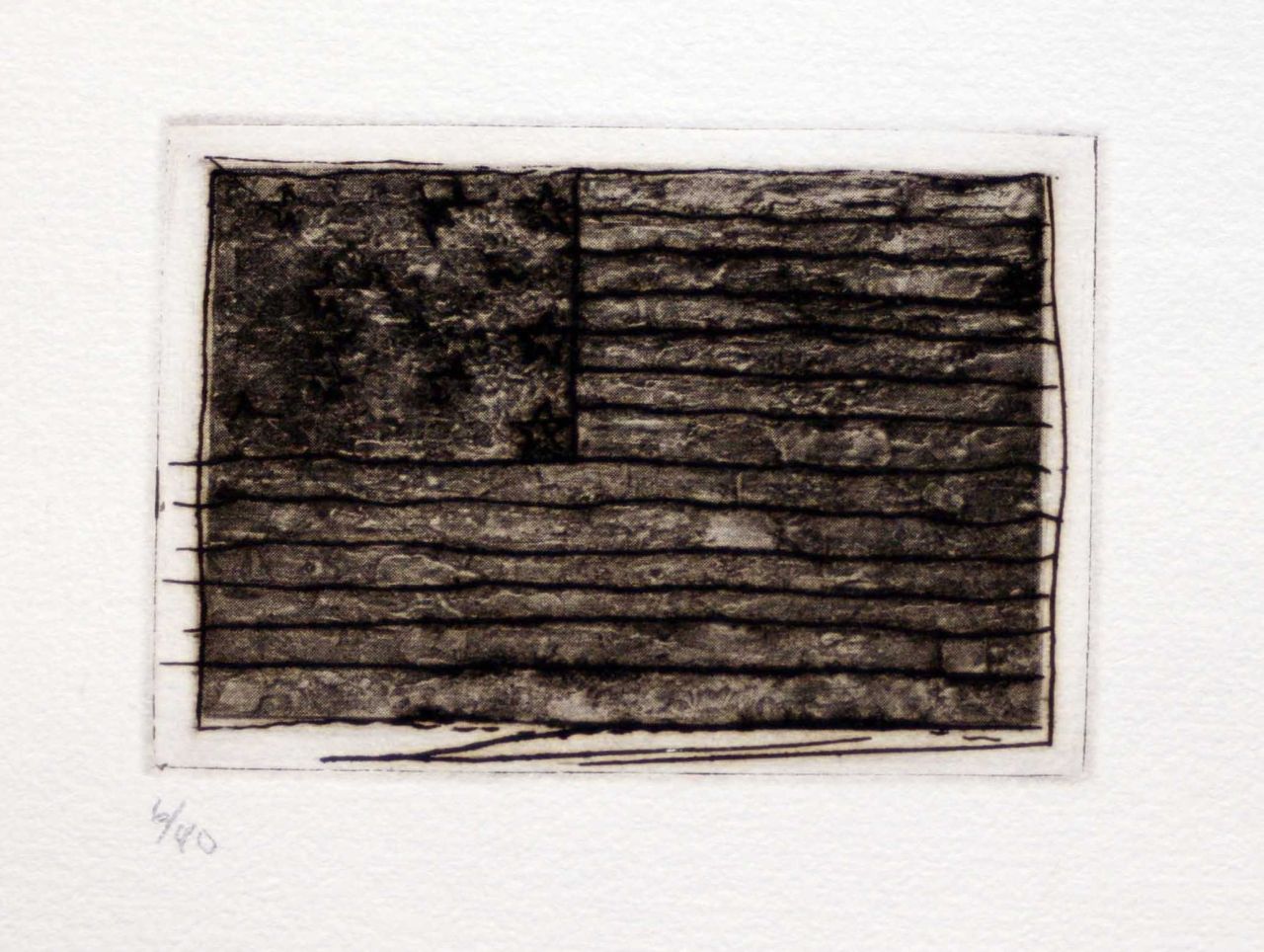 Jasper Johns Abstract Print - Flag (Small), from 1st Etchings, 2nd State