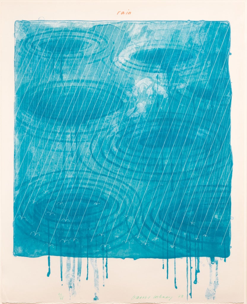 Rain from the "Weather" series - Print by David Hockney