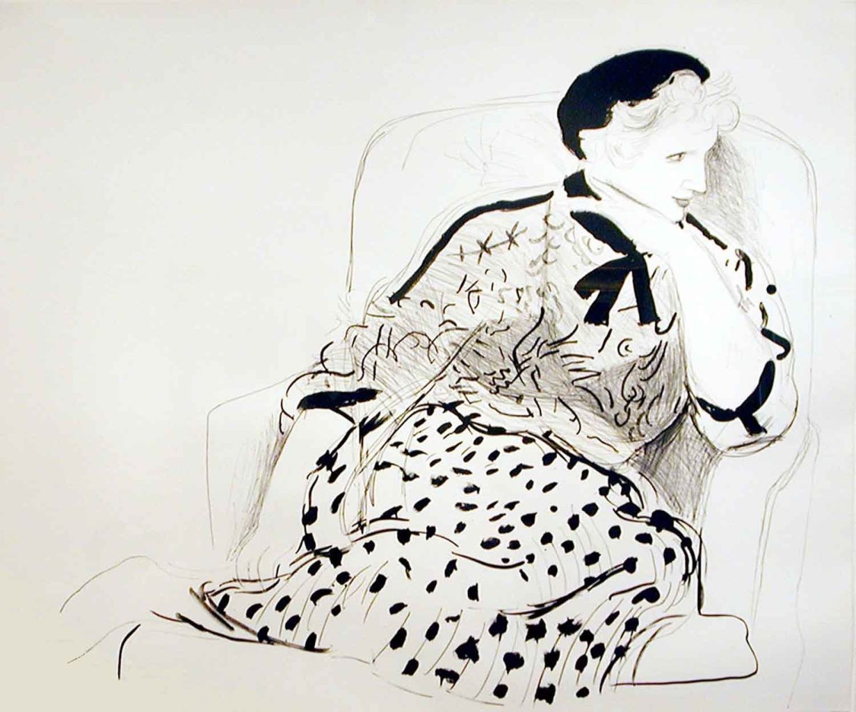 David Hockney Portrait Print - Celia in an Armchair