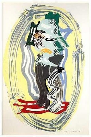 Green Face, from the Brushstroke Figures series - Print by Roy Lichtenstein