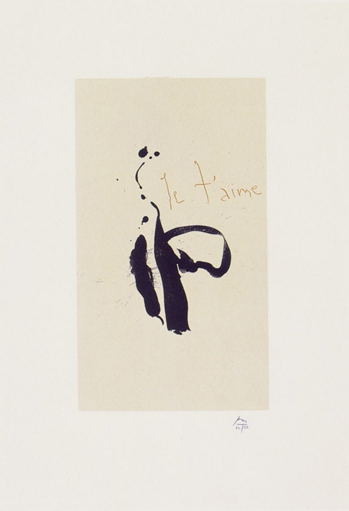 Je T'aime, (from Three Poems by Octavio Paz) - Print by Robert Motherwell