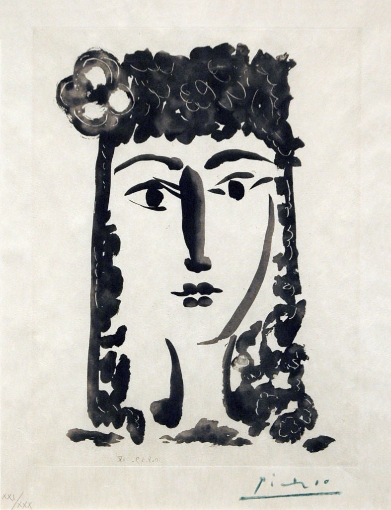 Femme a la Mantille avec une Fleur: Carmen, from "Le Carmen des Carmen" - Print by Pablo Picasso