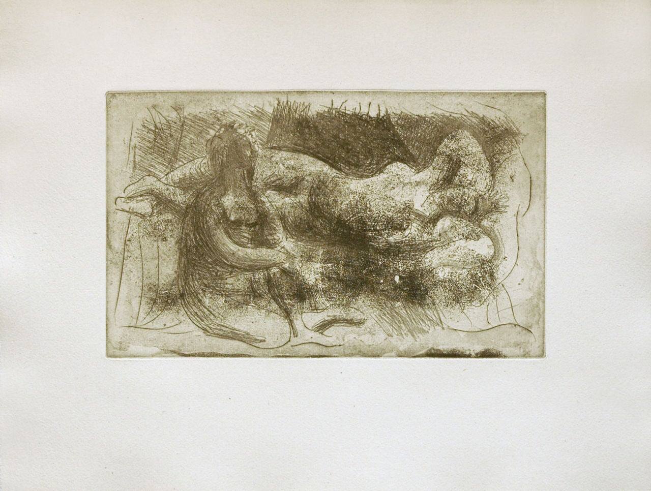 Femme Assise et Femme Etendue (Dormeuse Veillee par une Femme Allongee) - Print by Pablo Picasso