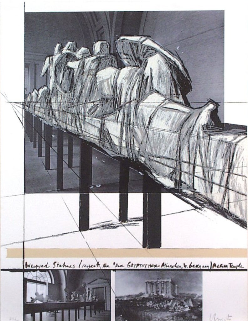 Aegena Temple - Project for the Munich Glyptotek - Print by Christo and Jeanne-Claude