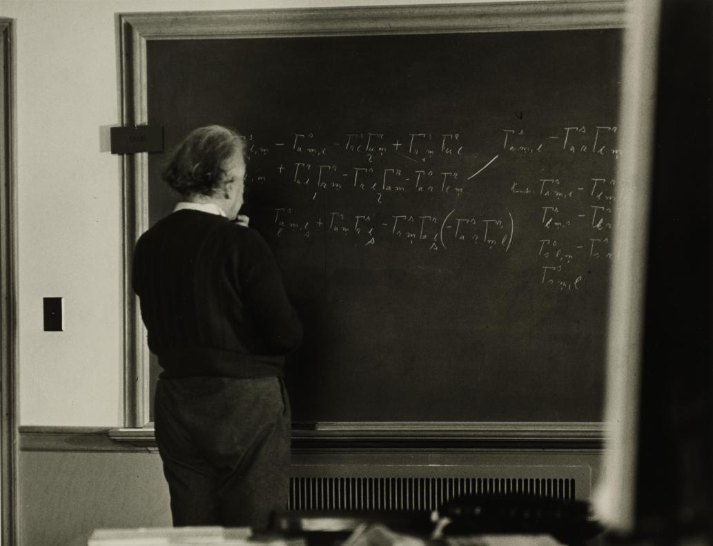 Einstein at Work, 1942 - Photograph by Roman Vishniac