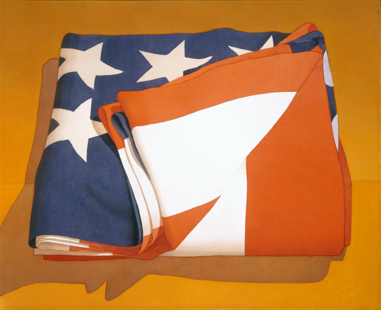 Flagge mit gefalteter Flagge – Print von Mark Adams