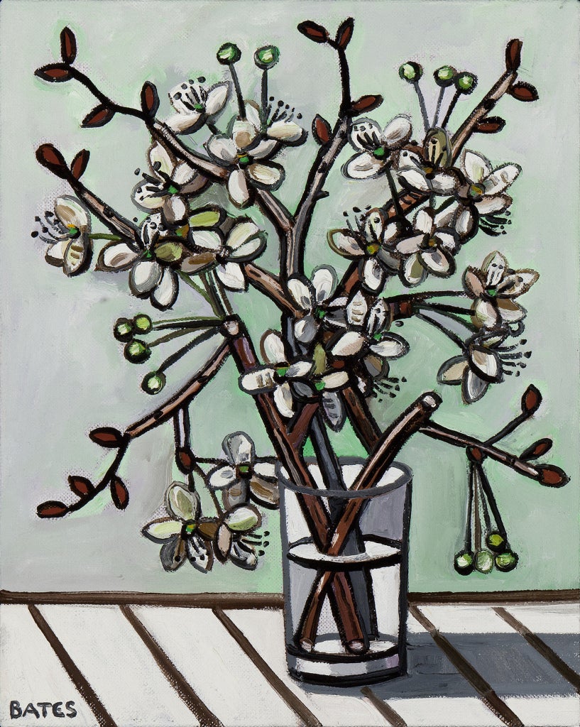 David Bates b.1952 Still-Life Painting - Pear Blossoms II