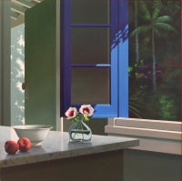 Blue Window, Peaches and Anemones