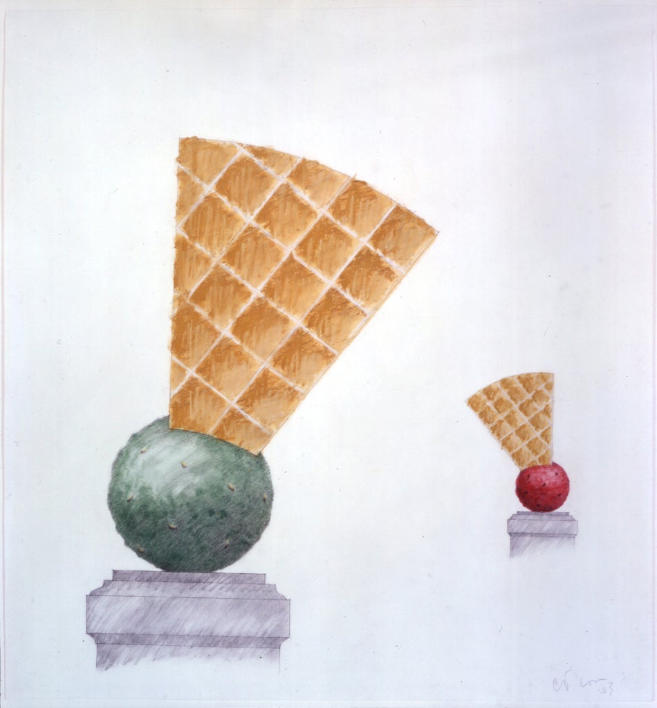 Boules con Eventails - Scultura per una scala - Art di Claes Oldenburg