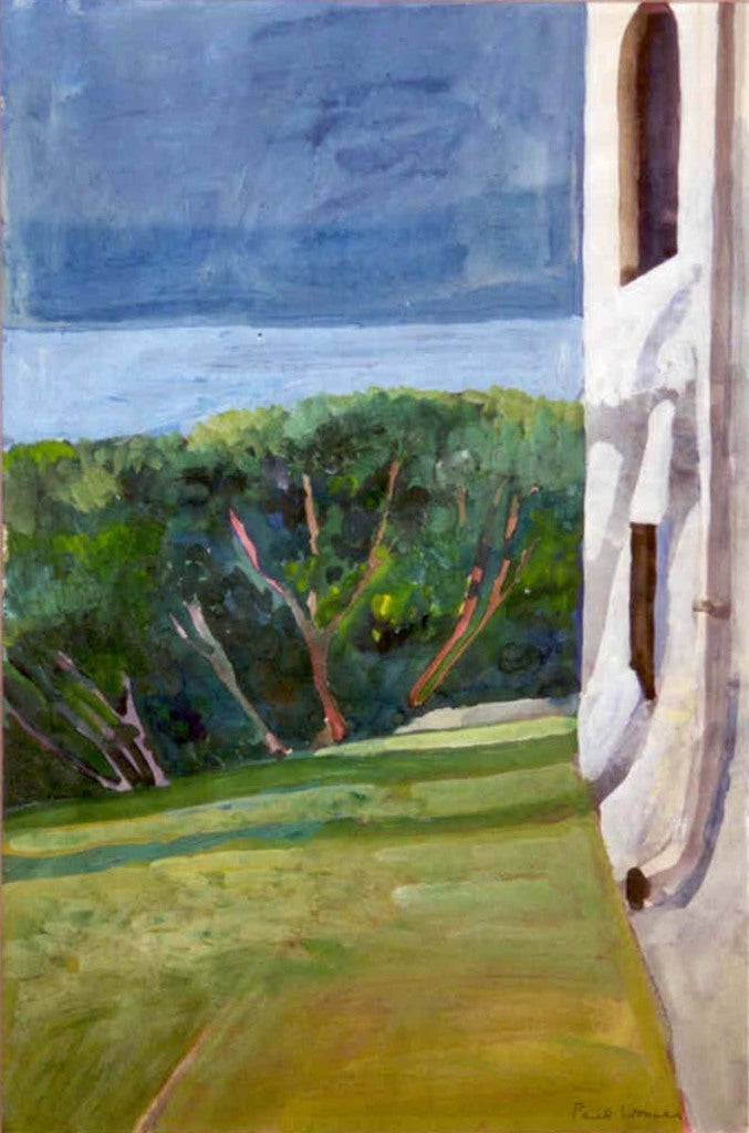 Side of the House, Malibu - Painting by Paul Wonner