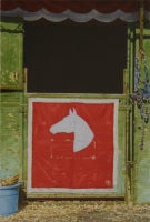 Equestrian Still Life (Arrangement in Red, Green  Blue)