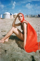 Orange Scarf on Beach, Deauville, rance, 1953
