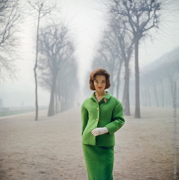 Mark Shaw Portrait Photograph - Henrietta Tiarks Among the Trees, Paris, 1959