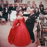 Christian Dior and Assistant Adjust Victoire, 1954
