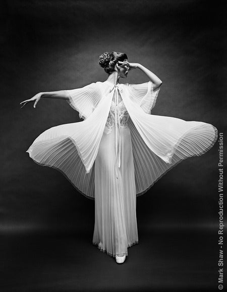 Mark Shaw Black and White Photograph - Vanity Fair Butterfly Robe Arm Out, ca. 1950