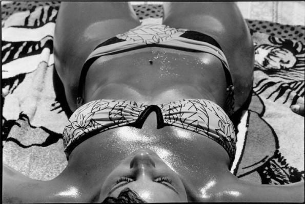 Joseph Szabo Black and White Photograph - Beached Bikini: Jones Beach, 1989