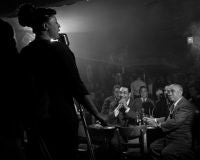 Ella Fitzgerald with Duke Ellington, Benny Goodman and Richard Rogers, Downbeat, New York, 1948 (ELF03)