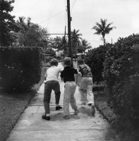 Florida (three boys on sidewalk), March 1964