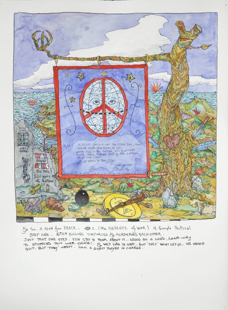 William T. Wiley Abstract Drawing - A Peace Plan