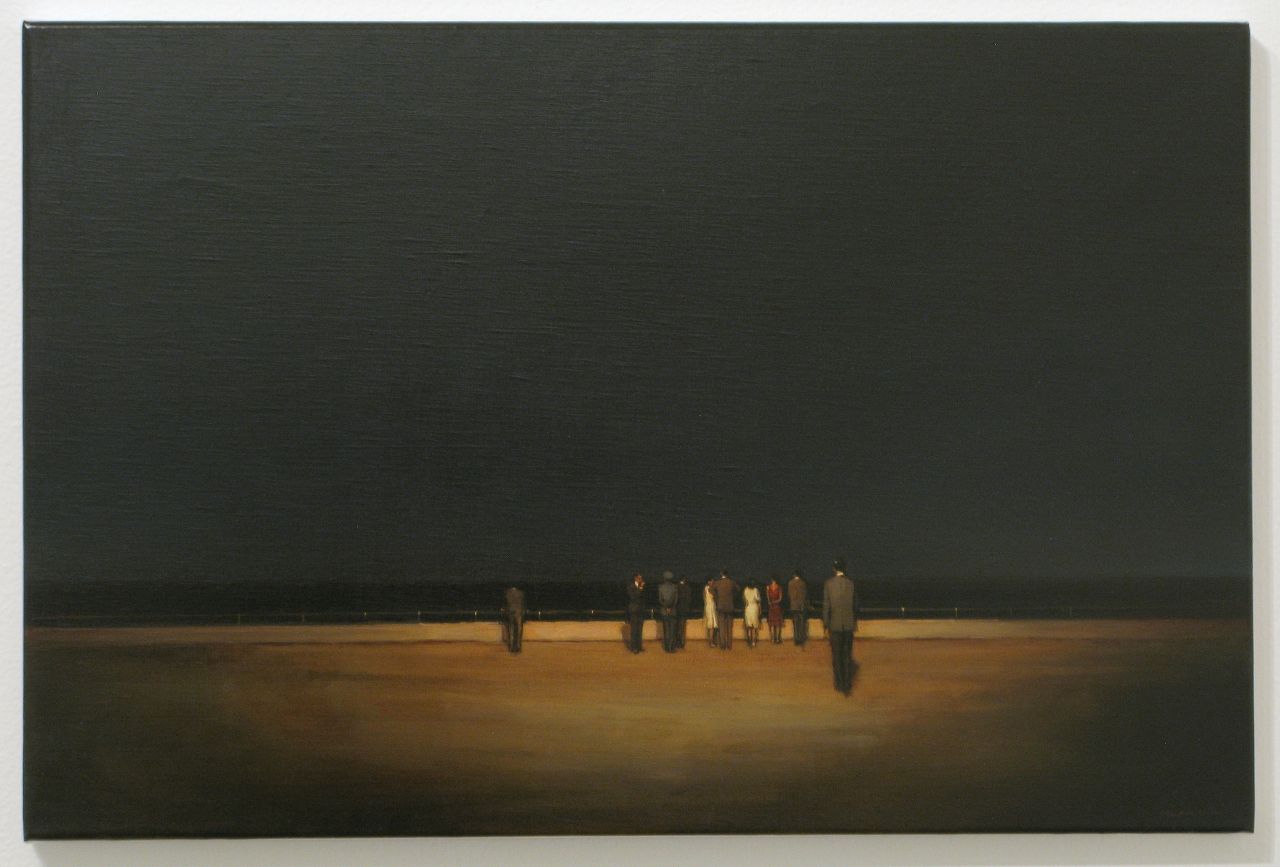 Ben McLaughlin Landscape Painting - Wednesday April 6, 2011: Laurent Gbabo Of Ivory Coast Is Negotiating A Surrender From A Bunker In His Presidential Palace
