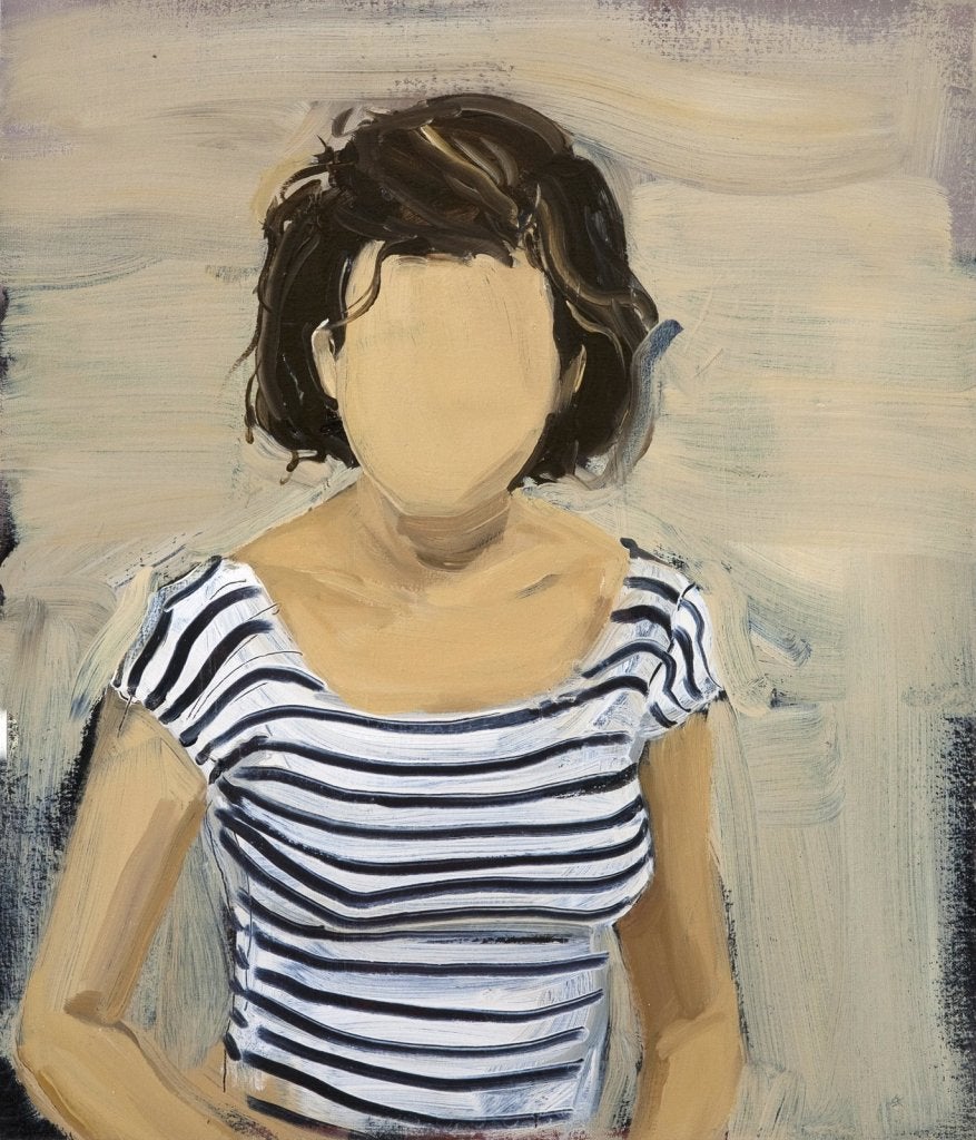 Gideon Rubin Portrait Painting - Striped T Shirt